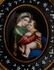 A French champlevé Holy Water font on an onyx marble, - 3