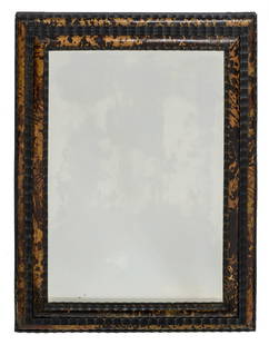 A Maison Franck type mirror, '40, H 79 - W 59 cmâ€¦: A Maison Franck type mirror, '40, H 79 - W 59 cmA Maison Franck type mirror, '40, in tortoiseshell and ebonised wood, H 79 - W 59 cm