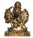 A fine Sino-Tibetan gilt-bronze figure of 'Yamantaka