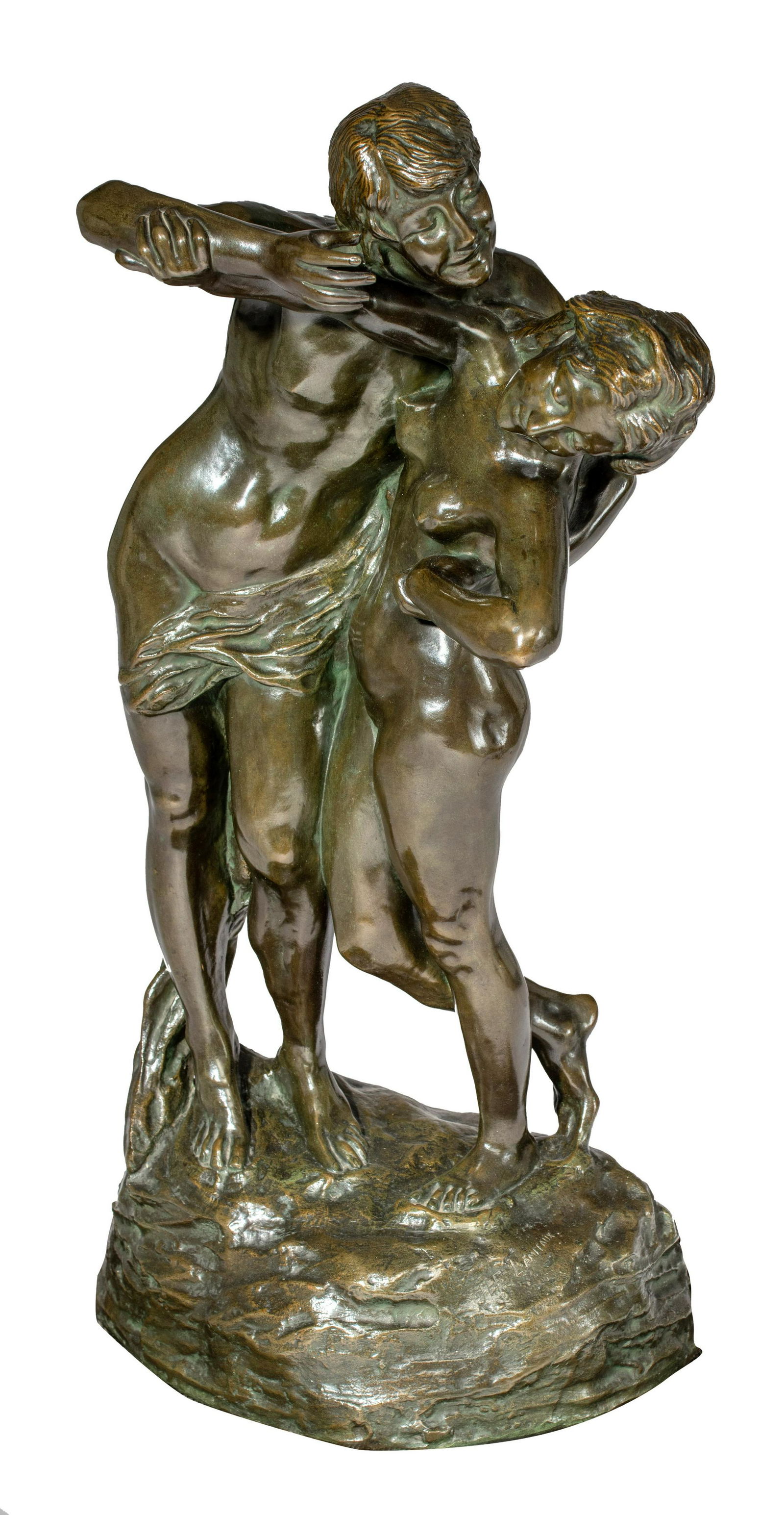 Jef Lambeaux (1858-1908), 'La Seduction', green patinated bronze, H 79 cm: Jef Lambeaux (1858-1908), La Seduction, green patinated bronze, H 79 cmSigned to the base.