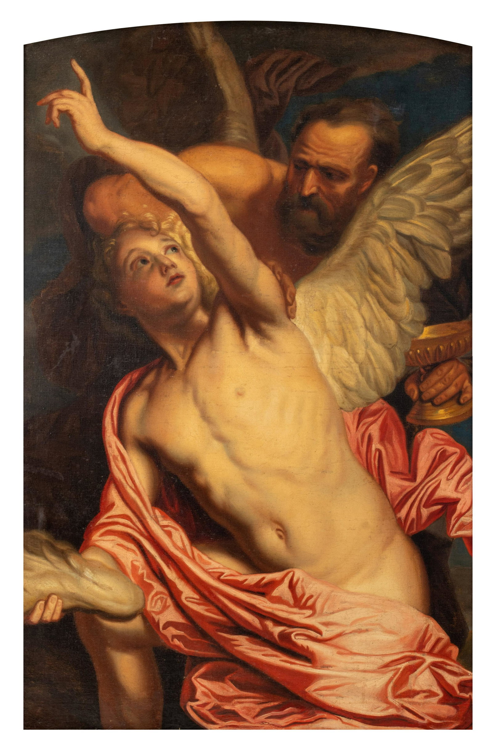 (BIDDING ONLY ON CARLOBONTE.BE) A copy after Jan Boeckhorst's 'Daedalus and Icarus', oil on canvas,: (BIDDING FOR THIS LOT IS ONLY POSSIBLE ON CARLOBONTE.BE)A copy after Jan Boeckhorst's 'Daedalus and Icarus', oil on canvas, 55 x 83 cmA 19thC copy.