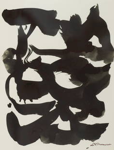 Christian Dotremont (1922-1979), Logogram, Indian ink on paper, 21 x 27 cm: Christian Dotremont (1922-1979), Logogram, Indian ink on paper, 21 x 27 cm Signed to the right bottom corner. Is possibly subject to the Artist's Resale Right / consult eConditions of Sale'