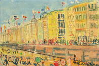 Henri Victor Wolvens (1896-1977), 'Ostende Pavoisee', ca. 1951-3, oil on canvas, 40 x 60 cm
