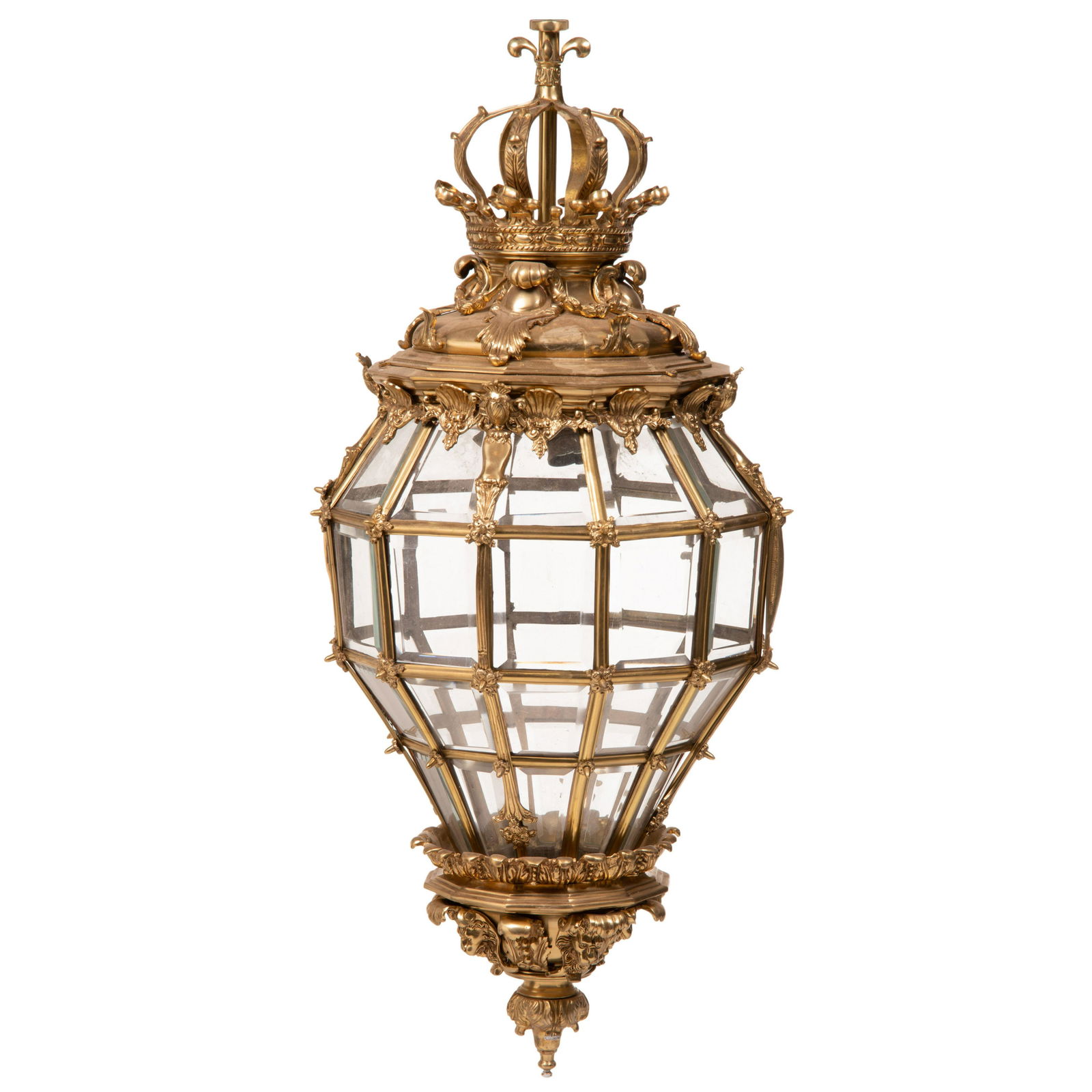 A large gilt bronze 'Versailles' type lantern, H 110 cm (1 of 5)