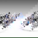 PREMIUM LOT - A platinum 'Expo '58, Brussels' bracelet, set with sapphire and diamond, L 17,4 cm,