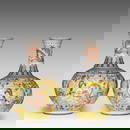 A pair of Chinese famille jaune 'Dragon and Phoenix' tianqiuping bottle vases, late 19thC, H 57 cm