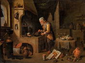 PREMIUM LOT - David Teniers the Younger (1610-1690), the alchemist in his workshop, oil on canvas