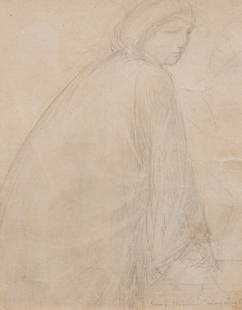 George Minne (1866-1941), study drawing, 1915, pencil on paper 23 x 17.5 cm. (9.0 x 6.8 in.), Frame:: George Minne (1866-1941), study drawing, 1915, pencil on paper Signed and dated to the bottom right corner. 23 x 17.5 cm. (9.0 x 6.8 in.), Frame: 52 x 45 cm. (20.4 x 17.7 in.)