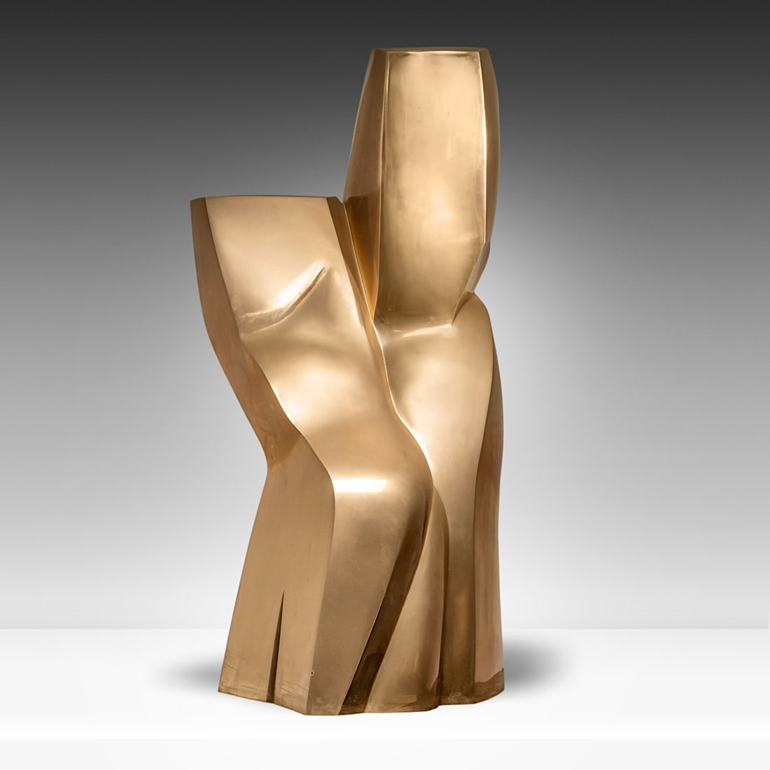 Pol Spilliaert (1935-2023), 'Pieta', a polished bronze sculpture, 1999-2000 122 x 64 x 60 cm. (48.0: Pol Spilliaert (1935-2023), 'Pieta', a polished bronze sculpture, 1999-2000Monography:Jaak Fontier, 'Pol Spilliaert', Drukkerij Lannoo NV, Tielt, 2005, p. 76, p. 78 (Belgian Blue Stone version)Is poss