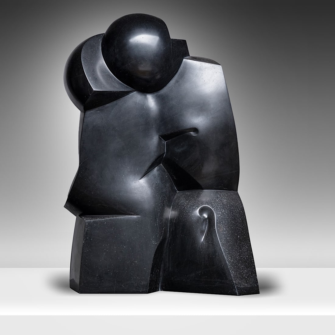 Pol Spilliaert (1935-2023), 'Toen en nu', Belgian Black marble, Golzinne, 1996-2002, 60 x 43 x 22: Pol Spilliaert (1935-2023), 'Toen en nu', Belgian Black marble, Golzinne, 1996-2002Monography:Jaak Fontier, 'Pol Spilliaert', Drukkerij Lannoo NV, Tielt, 2005, p. 49, 76, 114Is possibly subject to the