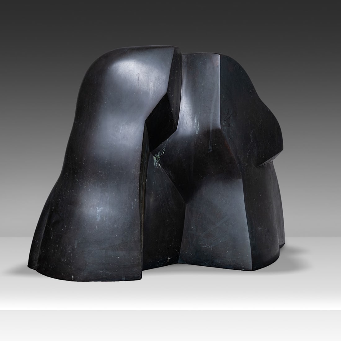 Pol Spilliaert (1935-2023), 'Gevormd door de wind', patinated bronze, 1992 35 x 49 x 27 cm. (13.7 x: Pol Spilliaert (1935-2023), 'Gevormd door de wind', patinated bronze, 1992MonographyJaak Fontier, 'Pol Spilliaert', Drukkerij Lannoo NV, Tielt, 2005, p. 57, 110, 111Is possibly subject to the Artist's