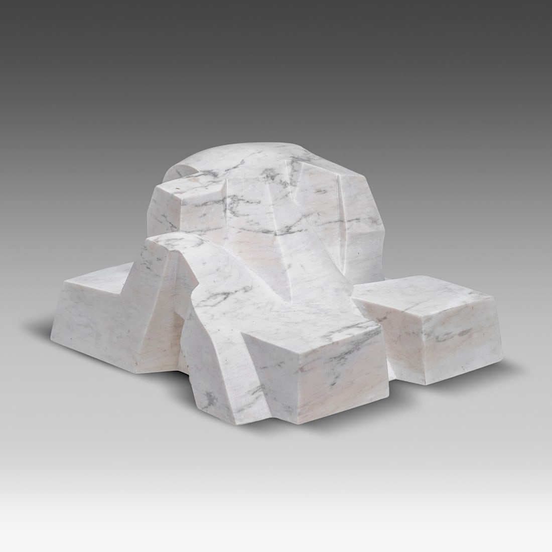 Pol Spilliaert (1935-2023), 'De val van Icaros' aka 'Vita Brevis', Portuguese Rose Aurore marble 66: Pol Spilliaert (1935-2023), 'De val van Icaros' aka 'Vita Brevis', Portuguese Rose Aurore marbleIs possibly subject to the Artist's Resale Right / consult 'Conditions of Sale'66 x 59 x 34 cm. (25.9 x