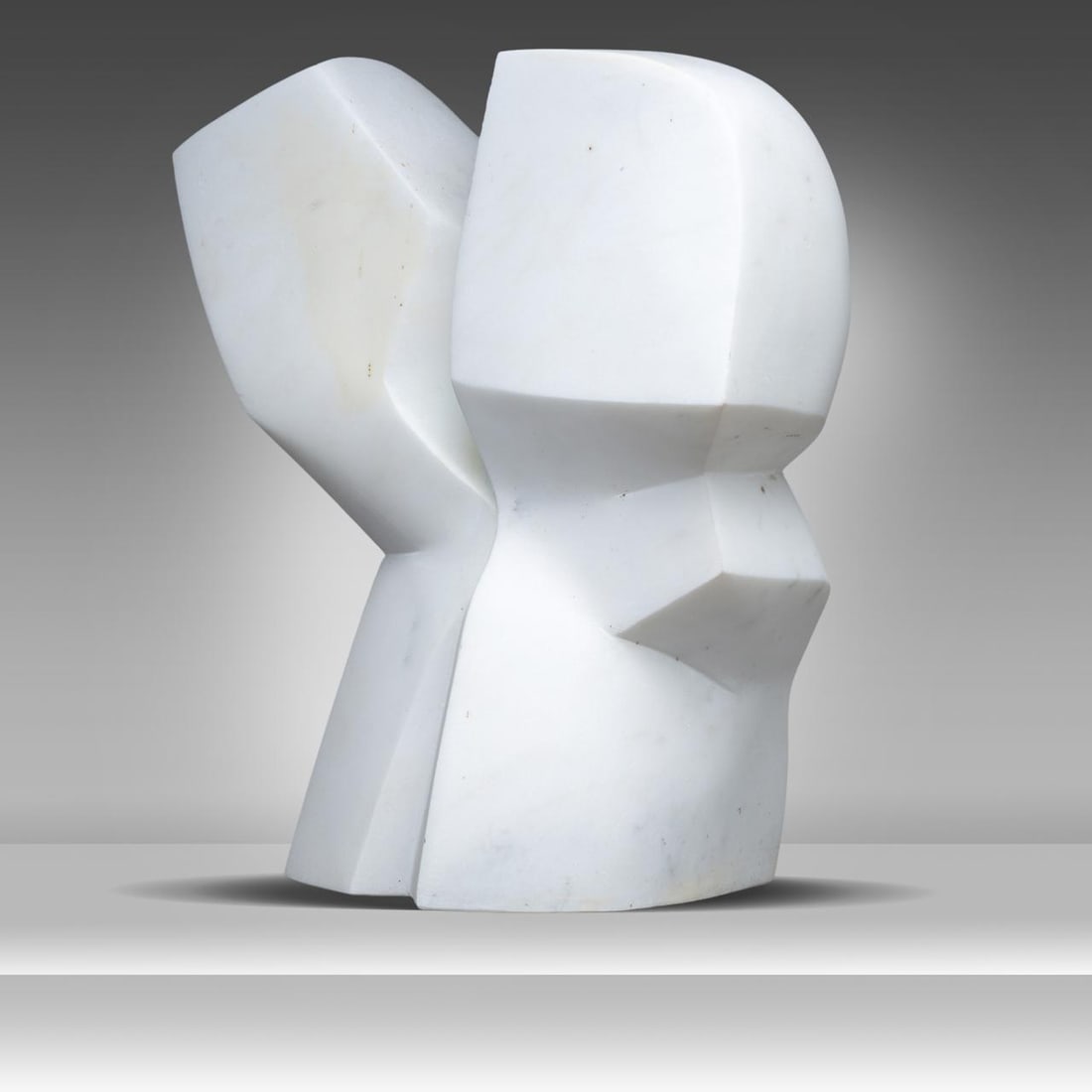 Pol Spilliaert (1935-2023), 'Samen', Carrara marble sculpture, 2017-2018 38 x 35 x 20 cm. (14.9 x: Pol Spilliaert (1935-2023), 'Samen', Carrara marble sculpture, 2017-2018Is possibly subject to the Artist's Resale Right / consult 'Conditions of Sale'38 x 35 x 20 cm. (14.9 x 13.7 x 7.8 in.)