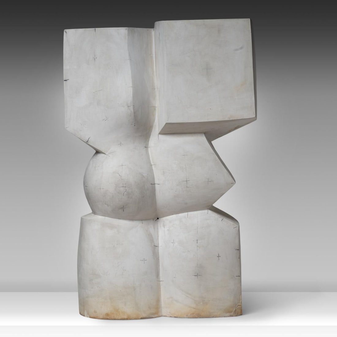 Pol Spilliaert (1935-2023), 'Koningskinderen', plaster (+) 64 x 42 x 20 cm. (25.2 x 16.5 x 7.8 in.): Pol Spilliaert (1935-2023), 'Koningskinderen', plaster (+)Jaak Fontier, 'Pol Spilliaert', Drukkerij Lannoo NV, Tielt, 2005, p. 52Added: a gouache sketch of the sculpture by Christina Depiere (the wife