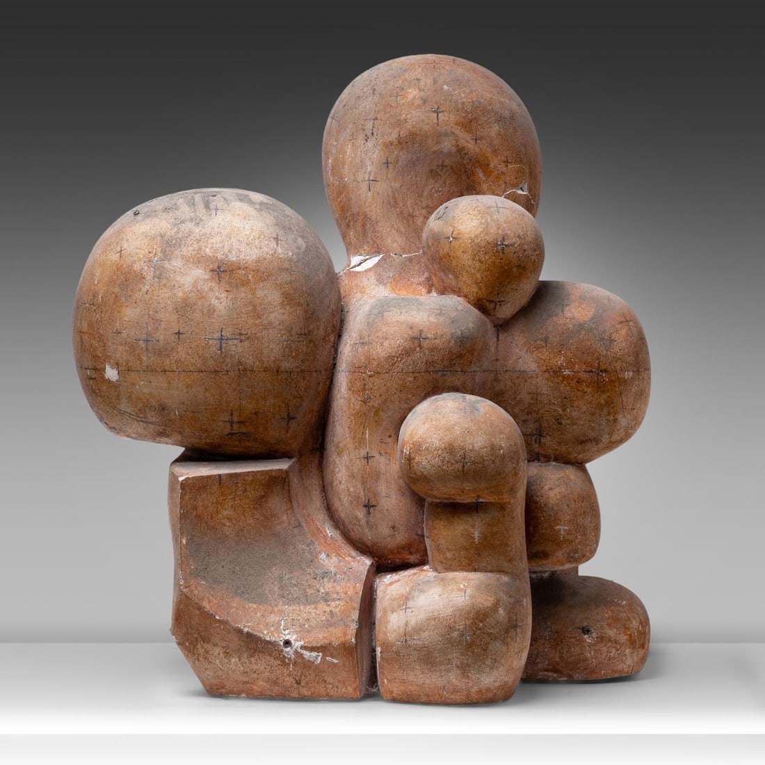 Pol Spilliaert (1935-2023), 'The security of the family', plaster 53 cm. (20.8 in.): Pol Spilliaert (1935-2023), 'The security of the family', plasterJaak Fontier, 'Pol Spilliaert', Drukkerij Lannoo NV, Tielt, 2005, p. 58, 59, 61, 60, 109Is possibly subject to the Artist's Resale Righ