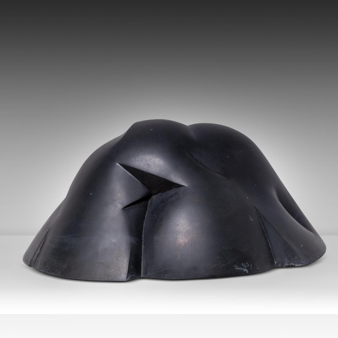 Pol Spilliaert (1935-2023), 'Tourbillon de poussiere agite par un grand vent', bronze (+) 16 x 34: Pol Spilliaert (1935-2023), 'Tourbillon de poussiere agite par un grand vent', bronze (+)Patinated bronzeAdded: a pencil sketch of the sculpture by Pol Spilliaert, dated (19)86Jaak Fontier, 'Pol Spill