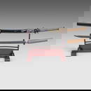 A Japanese katana, blade by Echizen Masanori (1596-1915), with black lacquered sheath (+)