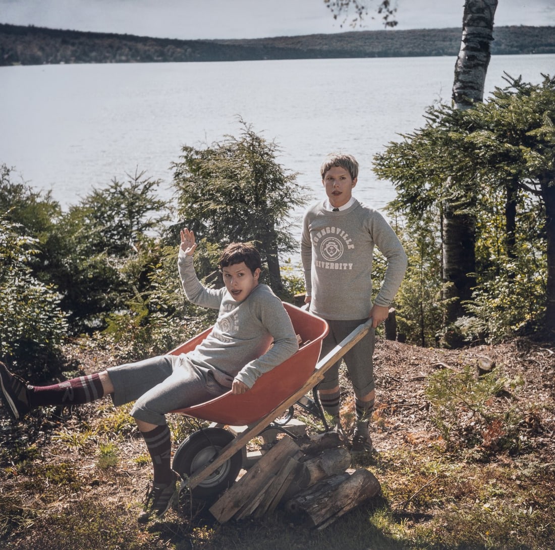 Anthony Goicolea (1971), 'The wheelbarrow', 2001, C-print on dibond / laminated 76 x 77 cm. (29.9 x: Anthony Goicolea (1971), 'The wheelbarrow', 2001, C-print on dibond / laminatedIs possibly subject to the Artist's Resale Right / consult 'Conditions of Sale'76 x 77 cm. (29.9 x 30.3 in.)