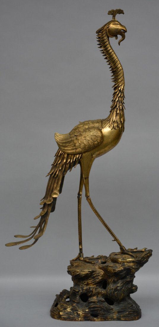 An Oriental bronze incense burener, in the shape of a (1 of 9)