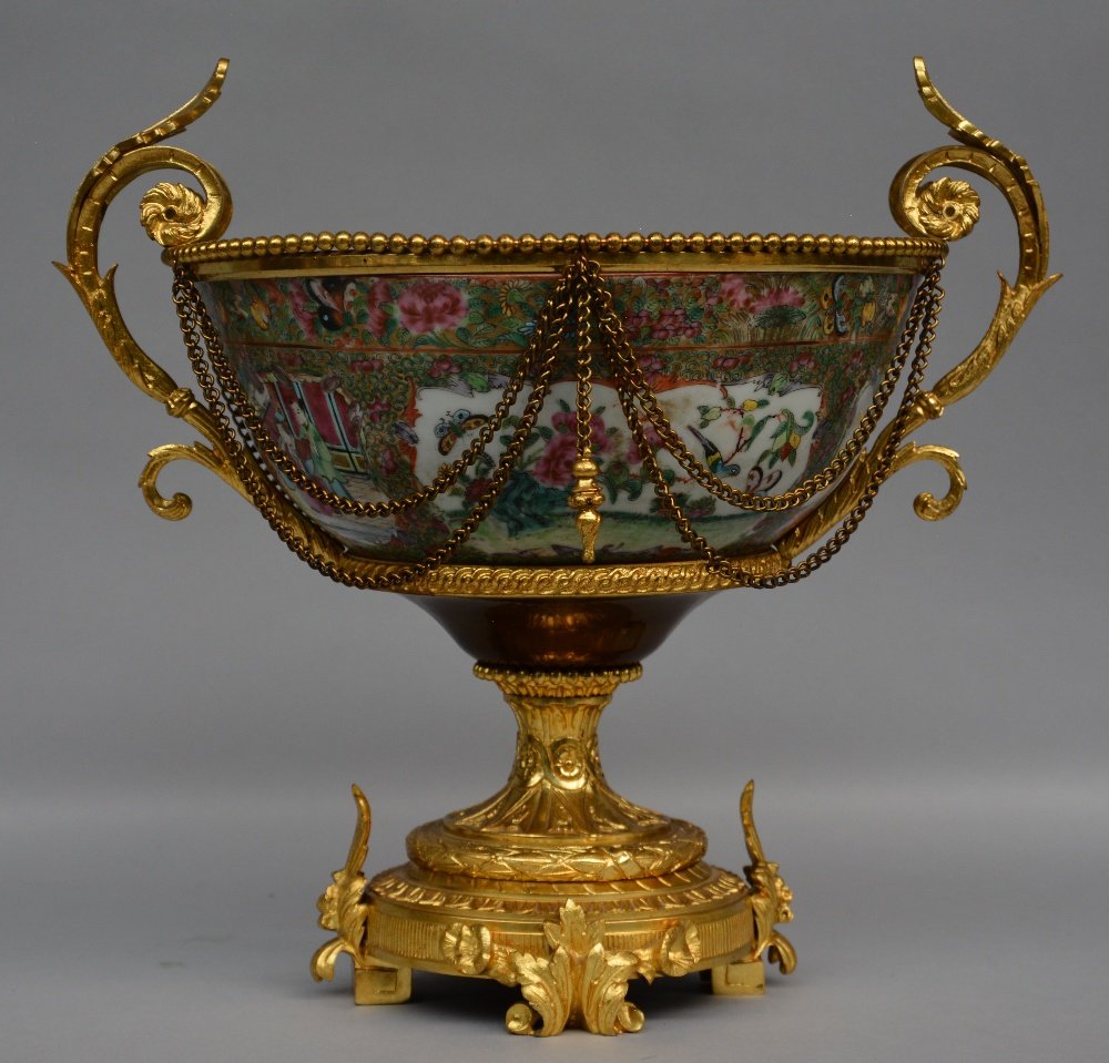 A Chinese Canton bowl with gilt bronze mounts, 19thC, H (1 of 1)