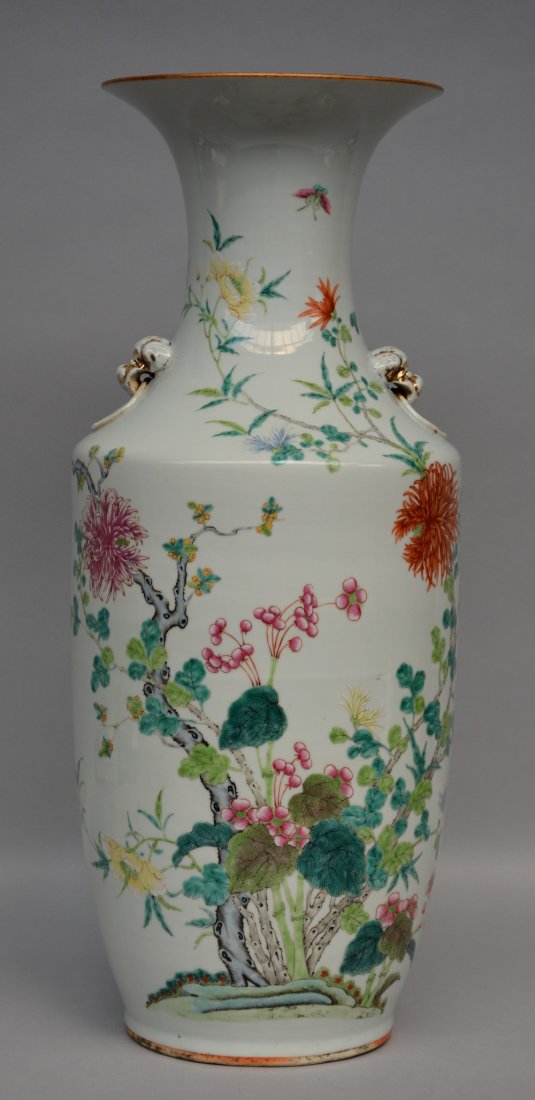 A Chinese polychrome vase with floral decoration, (1 of 1)