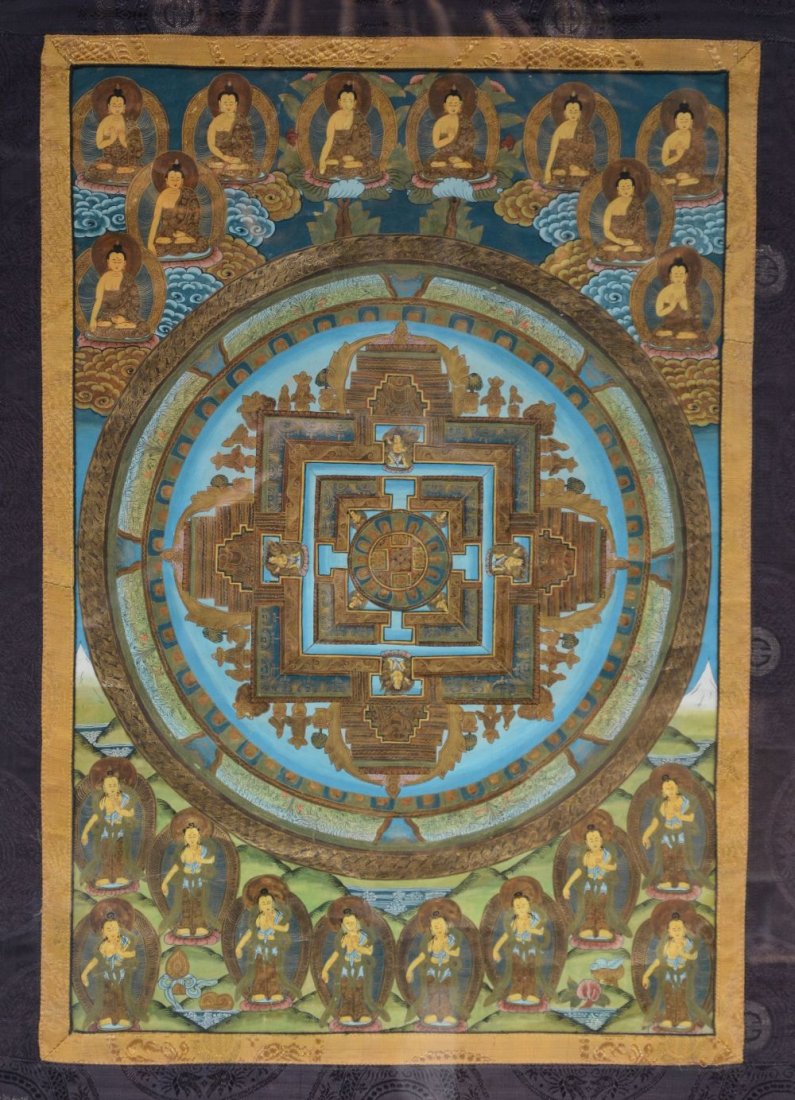 A 19thC Tibetan tanka, 46 x 68 cm (1 of 1)