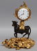 A gilt and patinated bronze mantel clock, Rococo style,