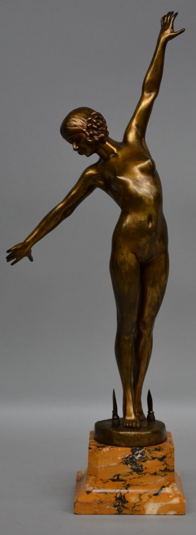 Ouillon - CarrÃ¨re F., a dancer, bronze, on a marble (1 of 1)
