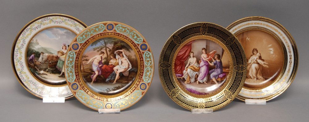 Four polychrome painted plates, Vienna, Biedermeier (1 of 1)