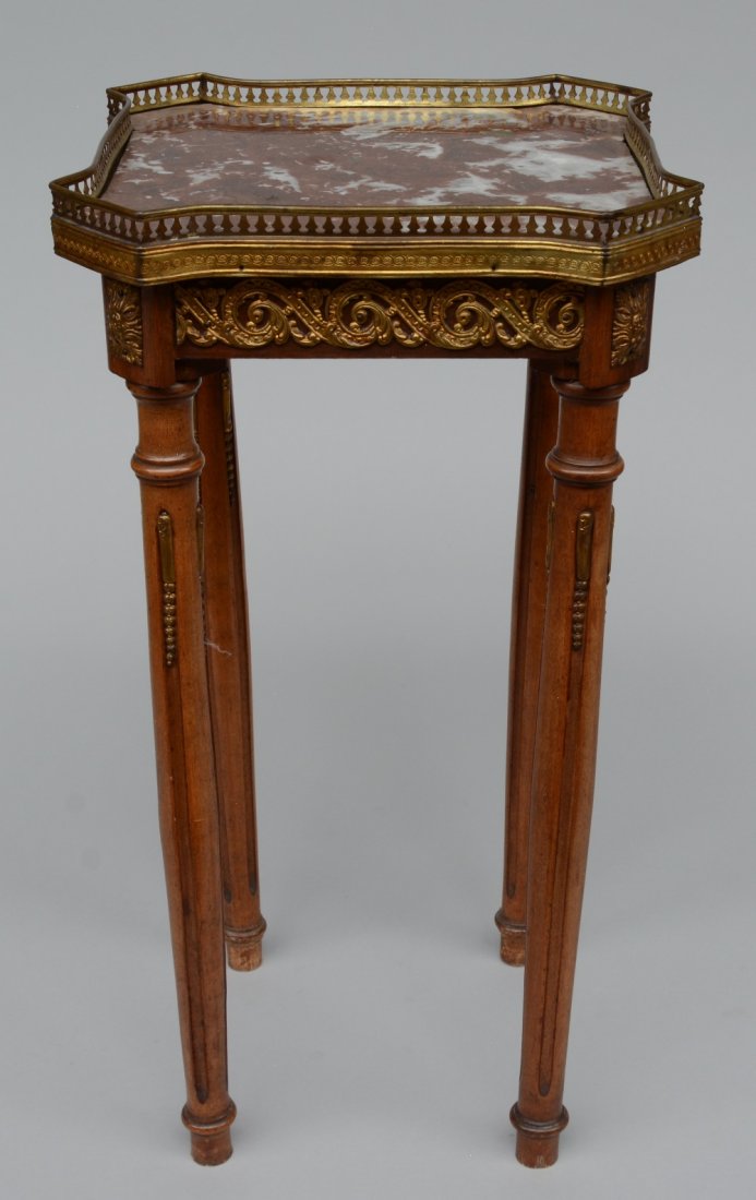A Neo classical walnut occasional table with brass (1 of 7)