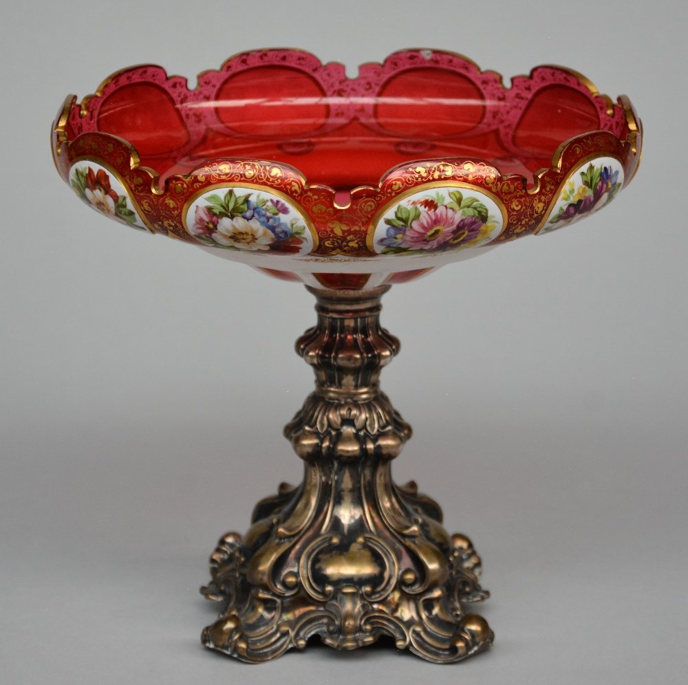 A Bohemian cameo crystal and polychrome decorated fruit (1 of 10)