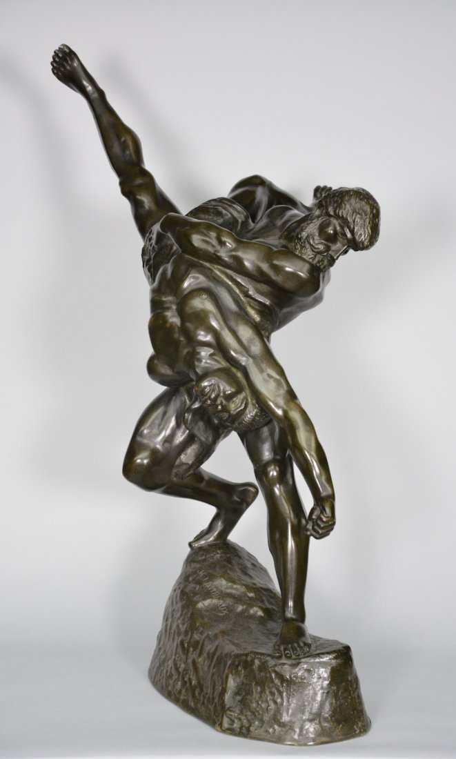 Lambeaux J., 'the wrestlers', patinated bronze, Usine (1 of 10)