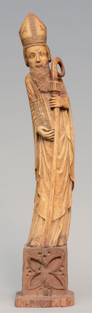Ivory bishop statue on a wooden base, first half 20thC, (1 of 6)