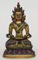 Tibetan cloisonné seated Buddha (Amitayus), 18thC, H