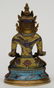 Tibetan cloisonné seated Buddha (Amitayus), 18thC, H - 3