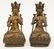 A pair of Chinese gilt and polychrome decorated bronze