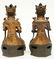A pair of Chinese gilt and polychrome decorated bronze - 3