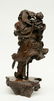 A Chinese walnut carved sculpture depicting a mythical - 3