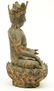 A Chinese bronze seated Buddha, traces of polychromy - 4