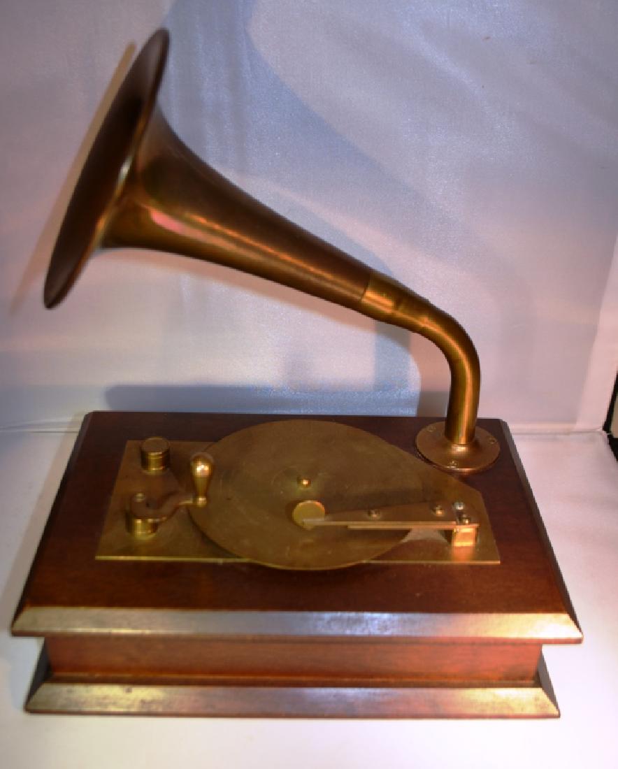 Brass Victrola Music Box: 10" x 10"