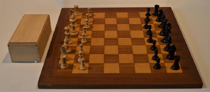 Wooden Chess Set and Board: World wide Games, Inc. Delaware, Ohio Quality Game Co. 20" x 20" Game Board and Pieces.