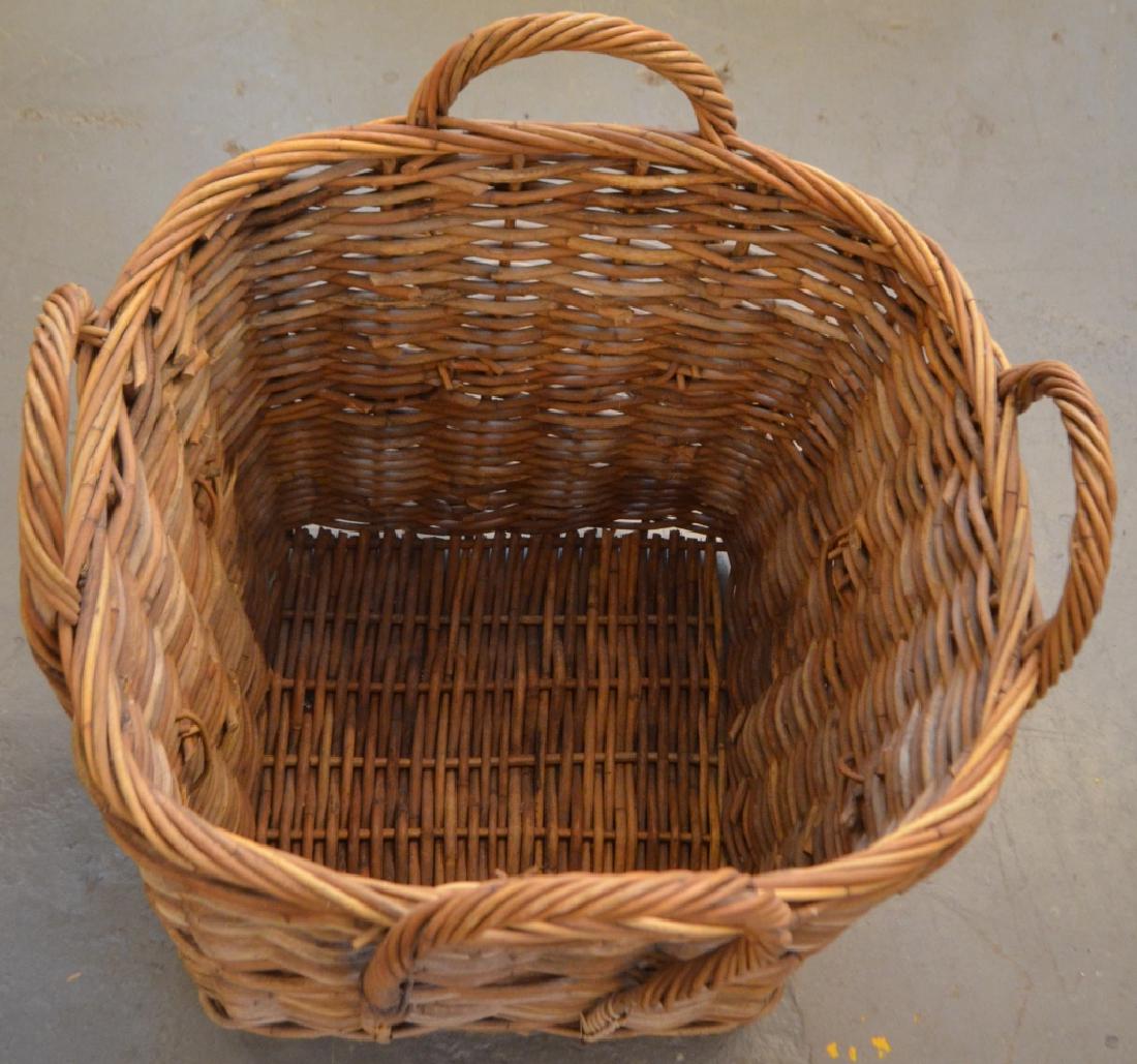 Large Vintage 4 Handled Wicker Basket (1 of 7)