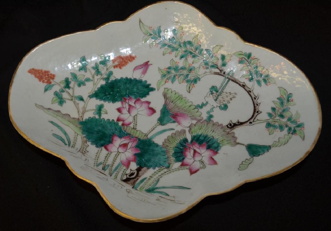 Chinese Platter Hand Painted and Signed (1 of 6)