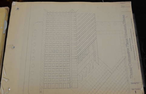 Original I M Pei Architectural Drawings Texas Comm: I.M. Pei original architectural drawings from the estate of Harold Fredenburgh. This lot consits of multiple, binded drafts of JP Morgan Chase Tower, formerly Texas Commerce Tower and Plaza. These are