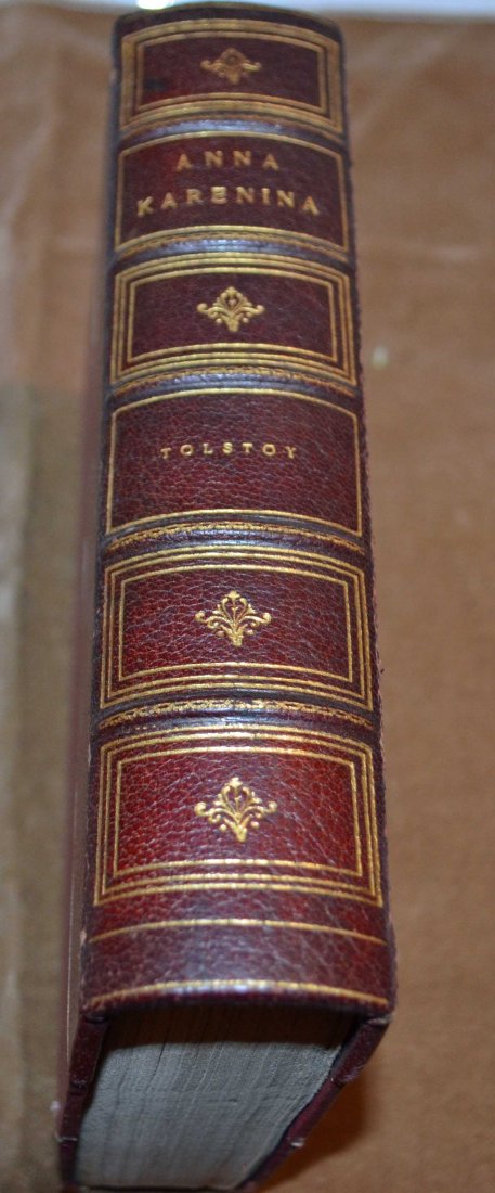 Leather Bound Anna Karenina 1932 Book: Anna Karenina by Leo TolstoyLeather-bound edition published 1932 by the Greenway Publishing Co. of New York.Good condition with some wear on binding covers. No foxing or tears.