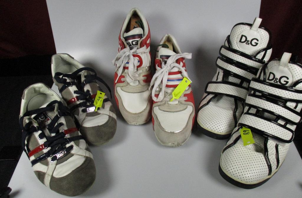 LOT OF (3) PAIRS OF DOLCE AND GABBANA SNEAKERS: SIZE 10, INCLUDES (1) PAIR OF SHOE STRETCHERS (SEE PHOTOS FOR DETAILS) *****FYI: It is the buyer responsibility to pick up or arrange to have items picked up by the allotted time and must supply their
