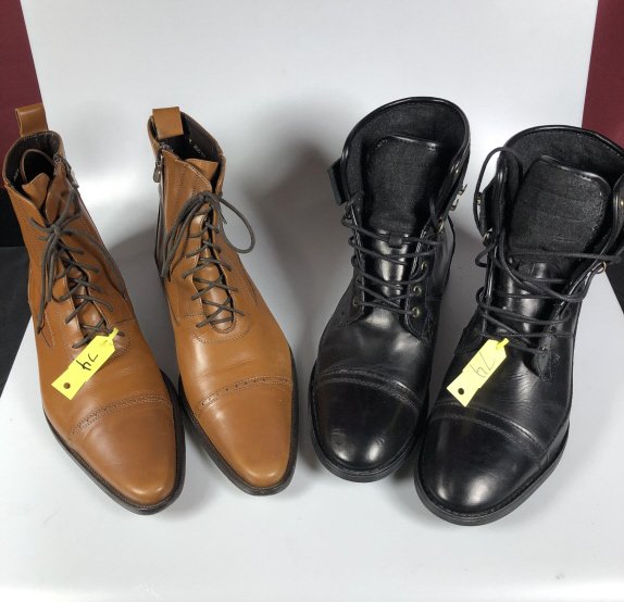 LOT CONSISTING OF (2) PAIRS OF DESIGNER BOOTS: (1) ZARA (SIZE EU43), (1) UNKNOWN DESIGNER (SIZE 10) *****FYI: It is the buyer responsibility to pick up or arrange to have items picked up by the allotted time and must supply their own handling equi
