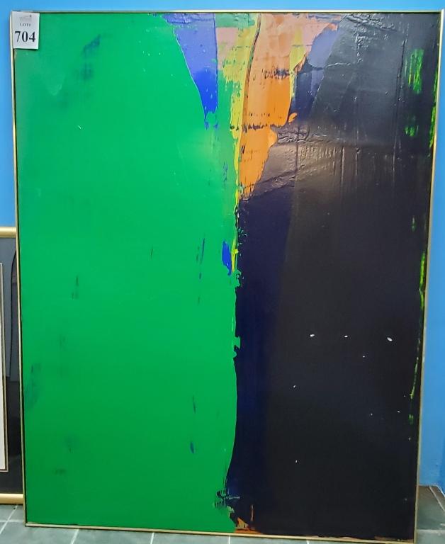 ORIGINAL ABSTRACT, AQUATEC ON CANVAS, ARTIST:  DAVID DAIO KELLY "BIG GREEN" (1 of 5)