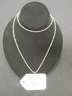 YELLOW GOLD CHAIN - 14K, 30 INCHES LONG - 9.8: GRAMS TOTAL WEIGHT (NOTE: THIS LOT IS PART OF AN ASSIGNMENT FOR THE BENEFIT OF CREDITORS CASE OR RECEIVERSHIP CASE. THE HIGH BID WILL REQUIRE APPROVAL OF SALE BY THE ASSIGNEE OR RECEIVER. AUCTION IS