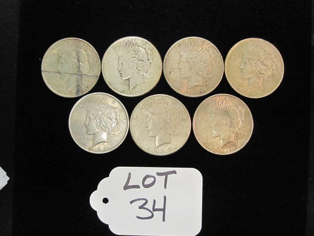 (7) LIBERTY SILVER DOLLARS - (1) 1922, (3) 1923, (1 of 5)
